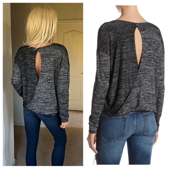 rag & bone Tops - Rag & Bone / Jean Heather Gray Comfy Top w/ open back